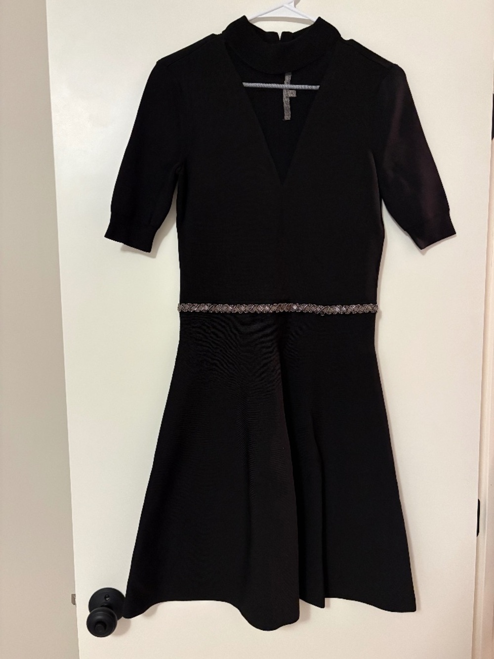 Rachel Roy Embellished Knit Fit & Flare Dress